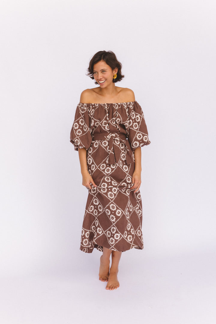 Dahlia Midi Dress ~ Maple