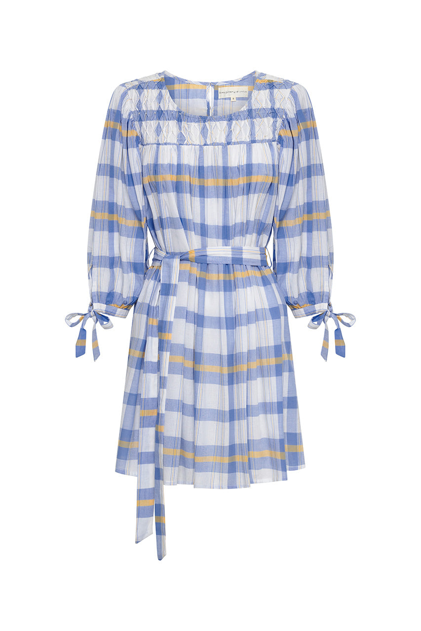 Freya Dress ~ Periwinkle Blue Plaid