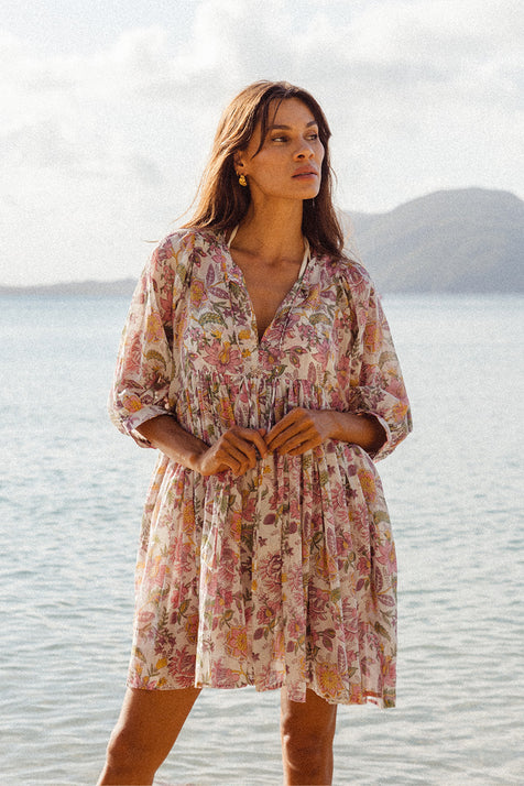 Kyra Mini Dress ~ Fuchsia Bloom