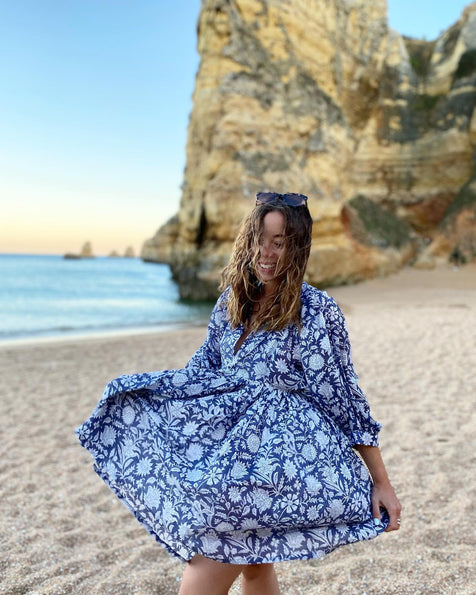 Kyra Mini Dress ~ Blue Iris