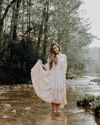 Kyra Maxi Dress ~ Apricot Blush